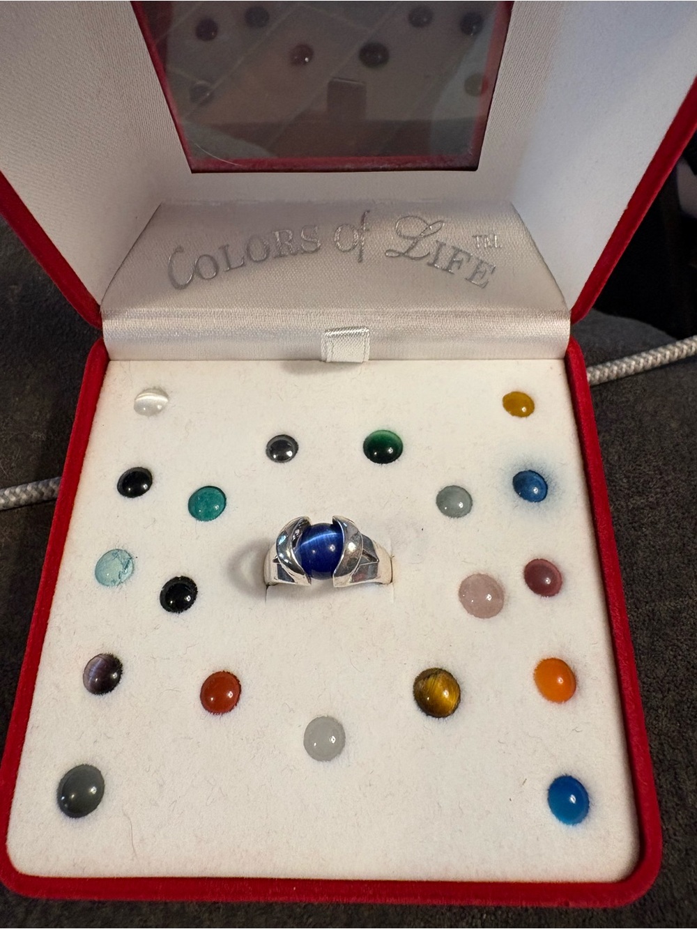 925 colors of life 20 stone Orb Ring - Picture 2 of 7